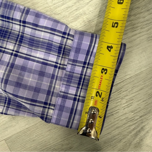 Calvin Klein Men's Purple Checkered Shirt Size M 100% Cotton - Picture 6 of 15